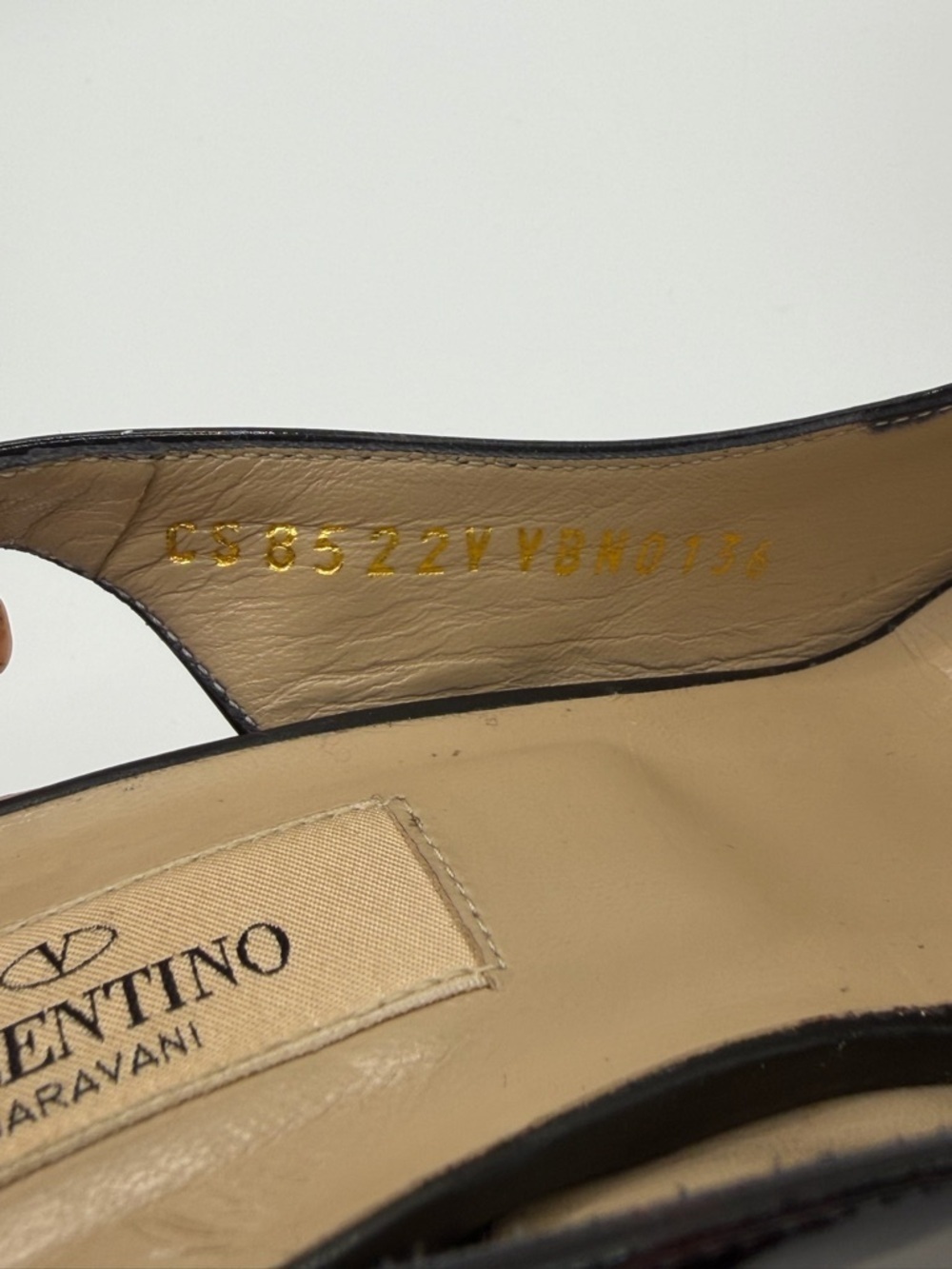 Valentino Garavani | Black Patent Leather Slingback Heels Bow Peep Toe |  36 - Picture 3 of 16